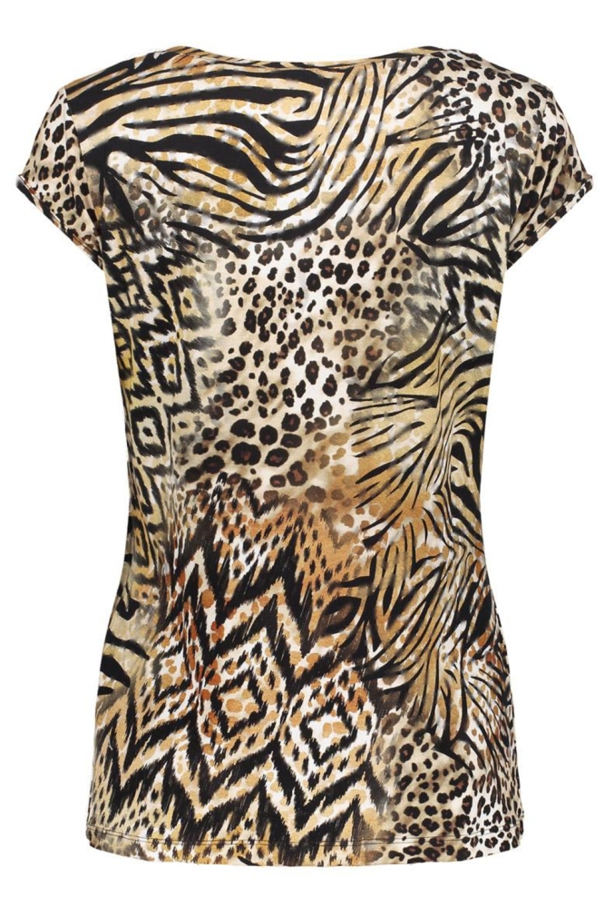 KATE T SHIRT MET RONDE HALS EN PRINT 52446 60 000775 BROWN/BLACK